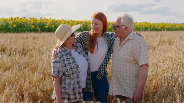 Beautiful Niece and Her Grandparents Farmers