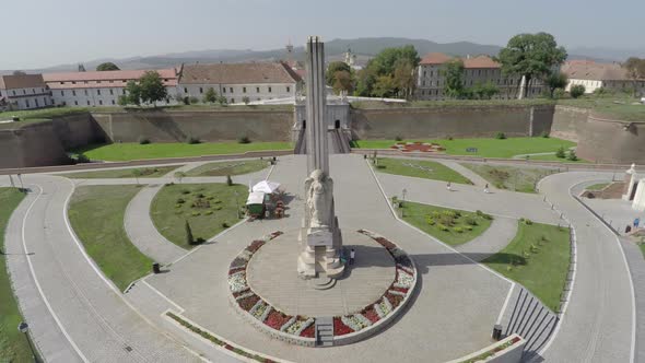 Aerial view of the Horea, Closca and Crisan Obelisk