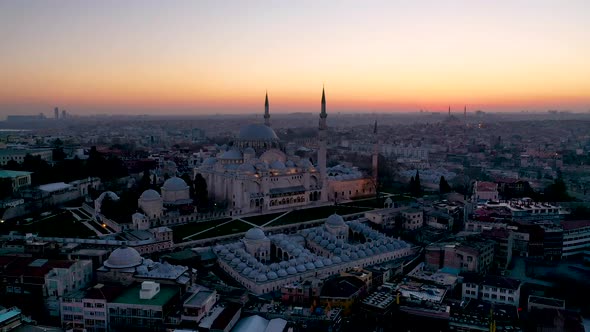 Suleymaniye Mosque at evening