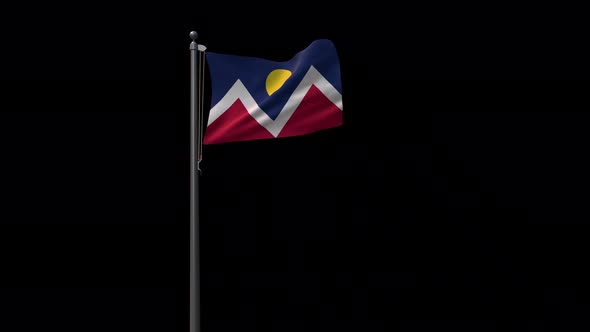 Denver City Flag With Alpha 4K
