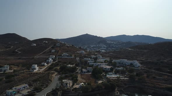 Magganari beach on the island of Ios in the Cyclades in Greece seen from the