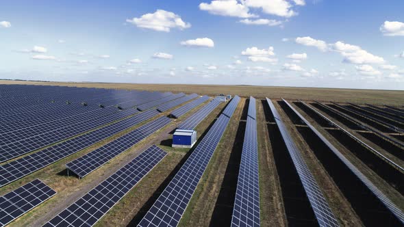 Solar Battery Field in Summertime