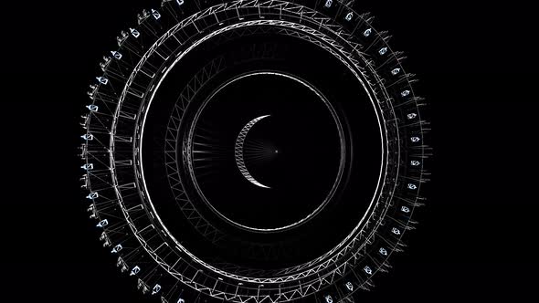 Animation of abstract technological circle
