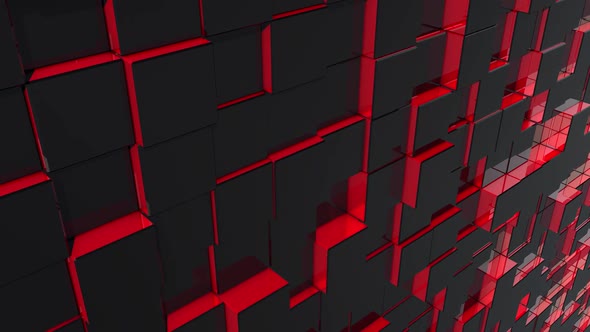 Modern Colorful Red Cubes Background