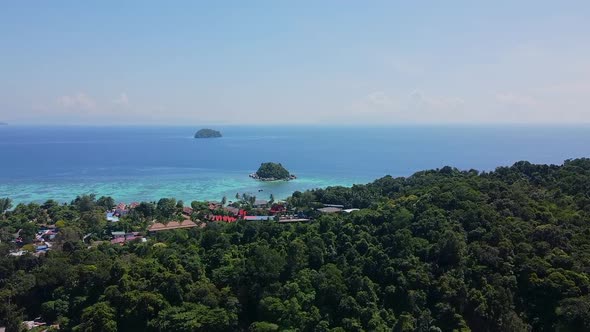 Aerial Drone View of Small Islands Ko Lipe Thailand
