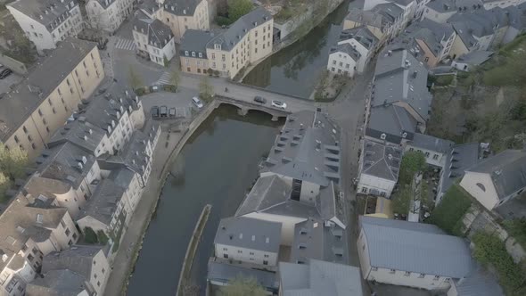 Luxembourg Grund d-log drone footage