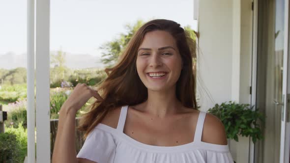 Caucasian woman smiling at camera