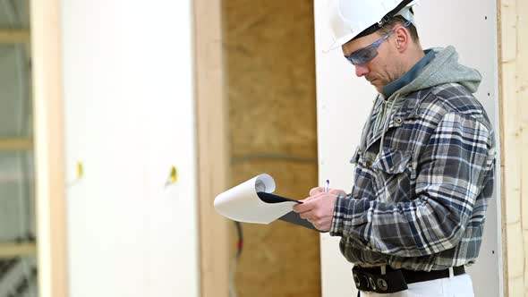 Construction Supervisor Monitors Job Site 