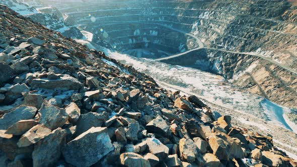 Slopes of an Opencast Mine with Crushed Ore