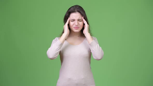 Young Stressed Woman Having Headache