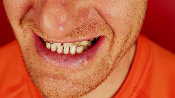 Crop Man with Diastema and Toothy Smile