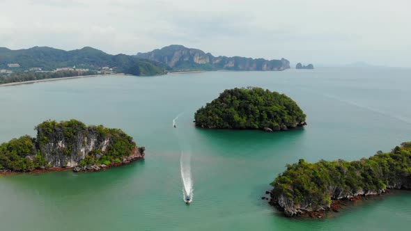 Aerial of Ao Nang Beach in Krabi