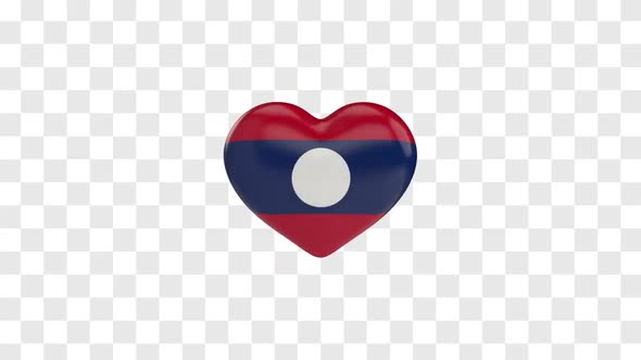 Laos Flag on a Rotating 3D Heart