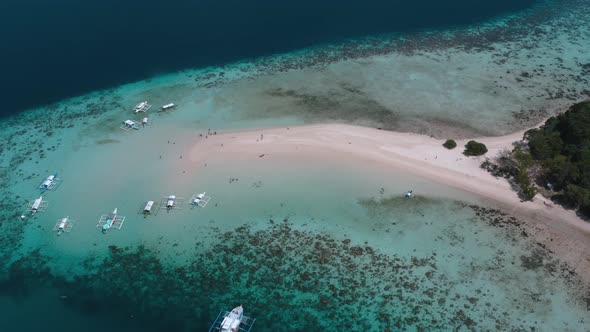 Aerial View of Ditaytayan Island in Coron, Palawan, Philippines