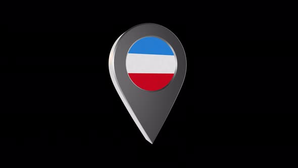 3d Animation Map Navigation Pointer With Flag Of Mannheim (Germany) With Alpha Channel 4K