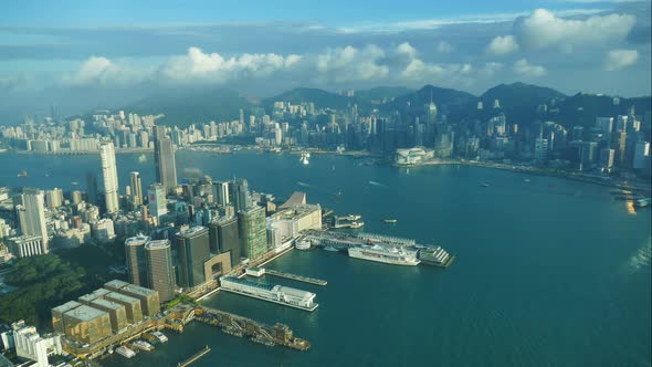 Beautiful building and architecture around Hong kong city skyline