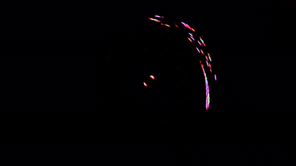 animated round shape of multicolor flashing lights, on a black background
