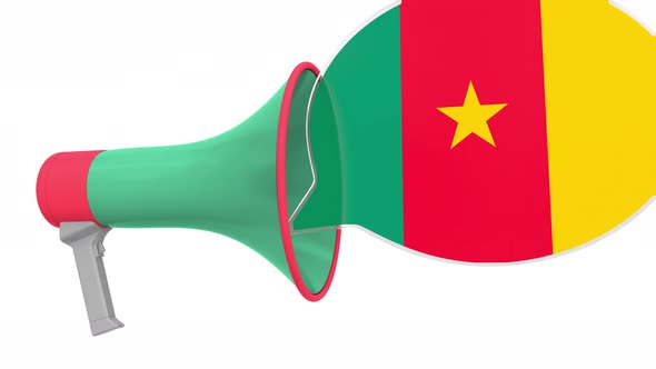 Megaphone and Flag of Cameroon on the Speech Bubble