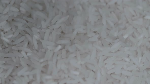 Long White Rice Grains Falling