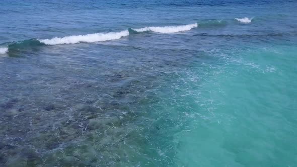 Sunny travel of exotic coast beach adventure by aqua blue ocean and white sand