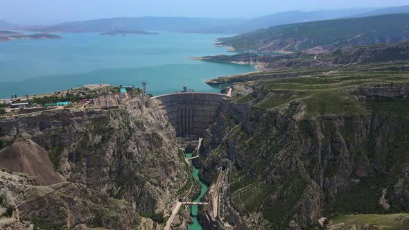 Chirkeyskaya Hydroelectric Power Station on the Sulak River in Dagestan