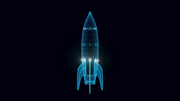 Rocket Hologram Rotating 4k alt