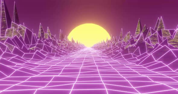 Retro 80s video game background 4k looped