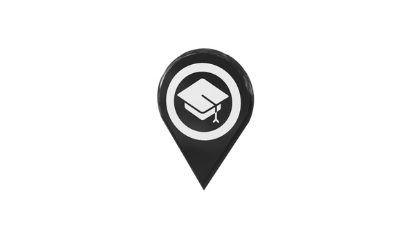 University 3D Map Location Pin Black V10 alt