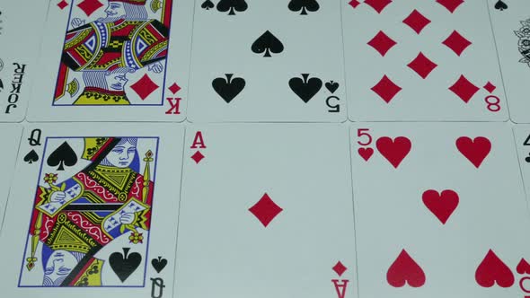 Cards for Card Games on the Table in the Casino