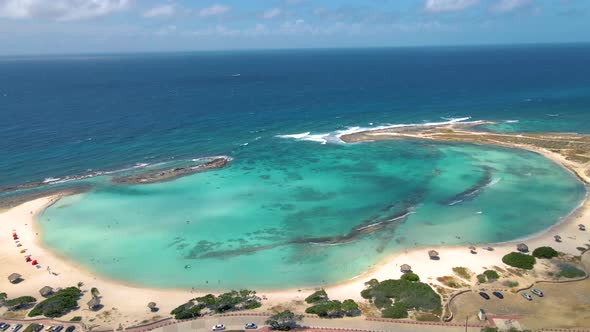 Aruba Amazing Baby Beach and Coast on Aruba Caribbean White Beach with Blue Ocean Tropical Beach