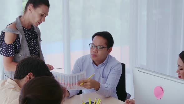 Unhappy Business People in Group Meeting After Project Failure