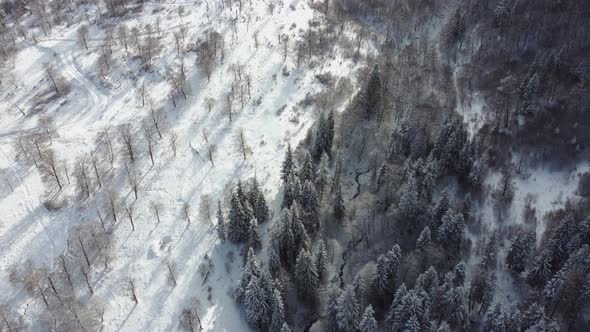 Winter Landscape Aerial view