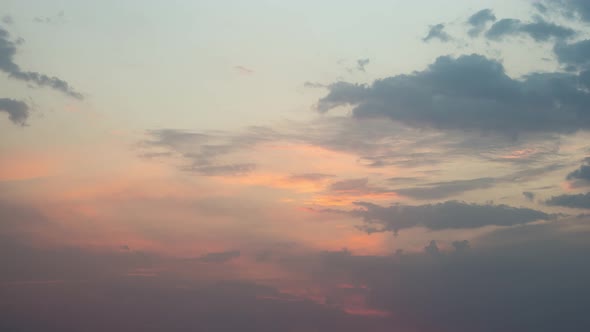 Dramatic Sunset With Clouds, Orange, Time Lapse, 4k