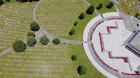 Flying Above The Graves Of Murdered Men And Young Boys In Potocari, Srebrenica V2