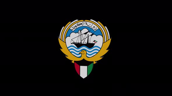 Coat Of Arms Of Kuwait With Alpha Channel  - 4K