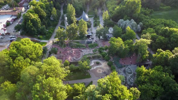 Aerial view green summer Sarzhyn Yar, Kharkiv city