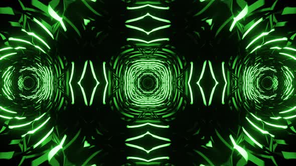 Vj Loop Green Neon kaleidoscope