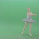 Happy Ballerina Ballet Dancing Girl In Blue Dress Chilling In Spin On Green Screen - VideoHive Item for Sale
