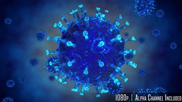 Closeup of the Coronavirus or Covid-19 Outbreak in 3D alt