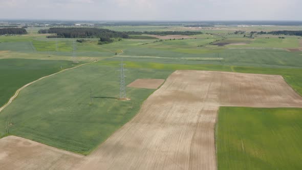 High Power Cable Lines Transmitting Electrical Power from Hydro Station to the City