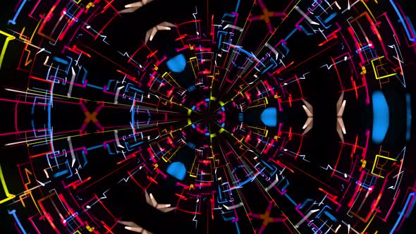Kaleidoscopic Simmetrical Structure Like Abstract Laser Show