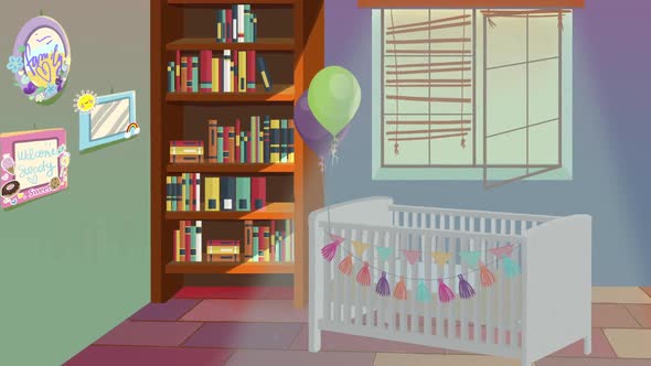 Cartoon Baby Room Interior