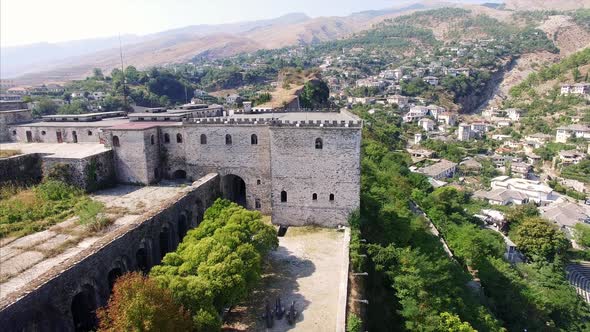 Historical castle near city in Albania