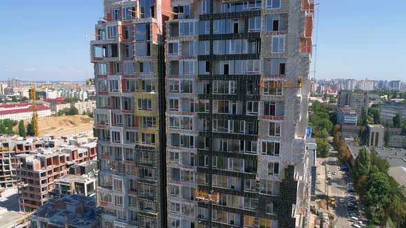 Drone Aerial View Modern Building Residential Complex Unit Home