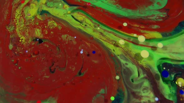 Abstract Oil Surface Moving Surface Liquid Paint Splashing Reaction 4
