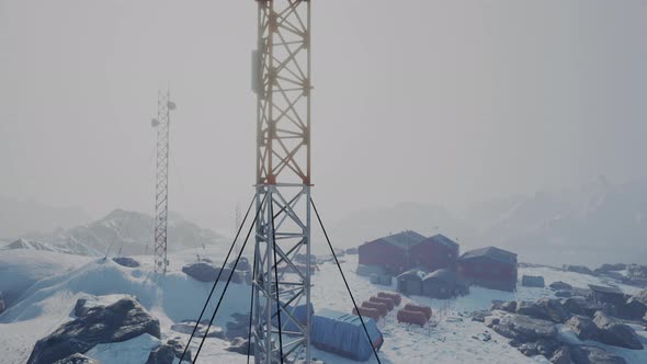 View of Old Antarctic Base at South Pole Station in Antarctica