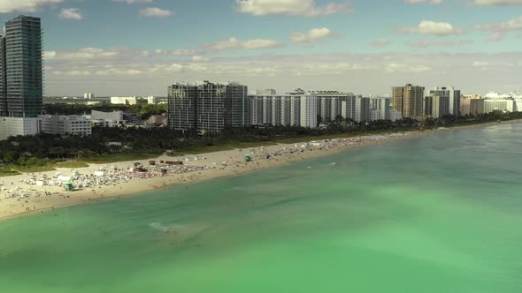 Aerial drone video Miami Beach FL USA