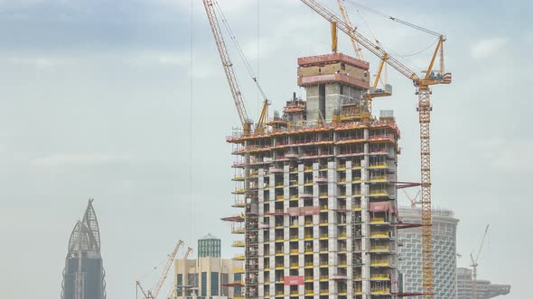 Construction Site in Dubai Timelapse United Arab Emirates