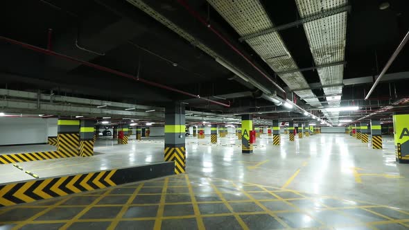 moving in underground parking interior