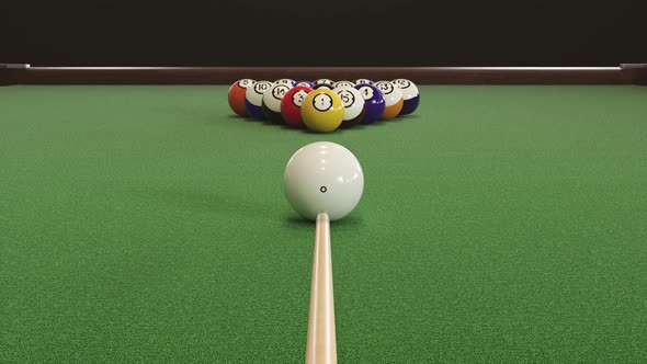 Starting Shot of a Billiard Game